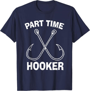 Fishing Gear Funny Part Time Vintage Gift Hooker T-Shirt - T-Shirt | Navy