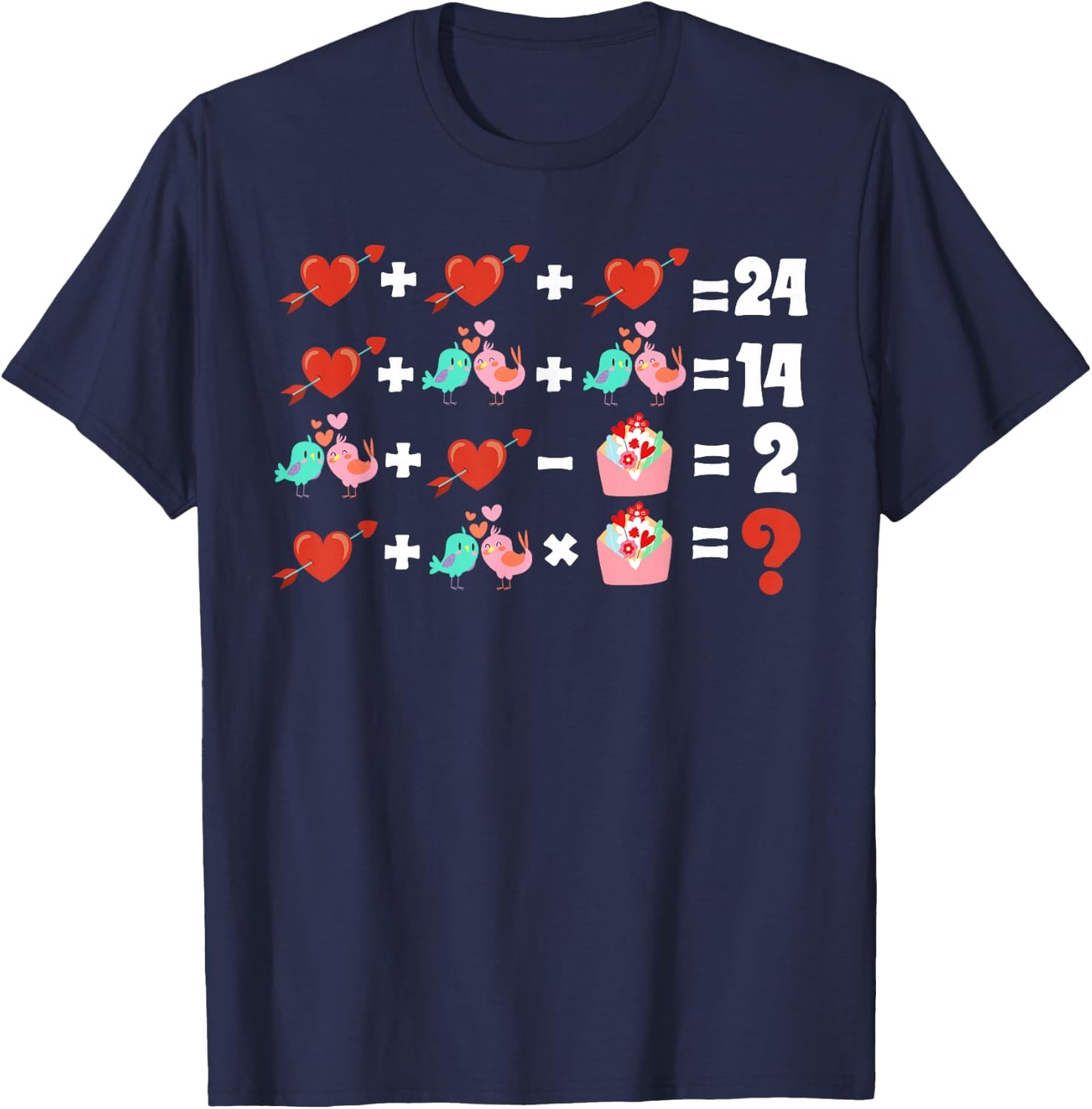 Order Of Operations Quiz Funny Valentine Math Teacher 2024 T-Shirt - T-Shirt | Navy