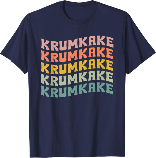 Krumkake Typeset Apparel Scandinavian Waffer Lovers T-Shirt - T-Shirt | Navy