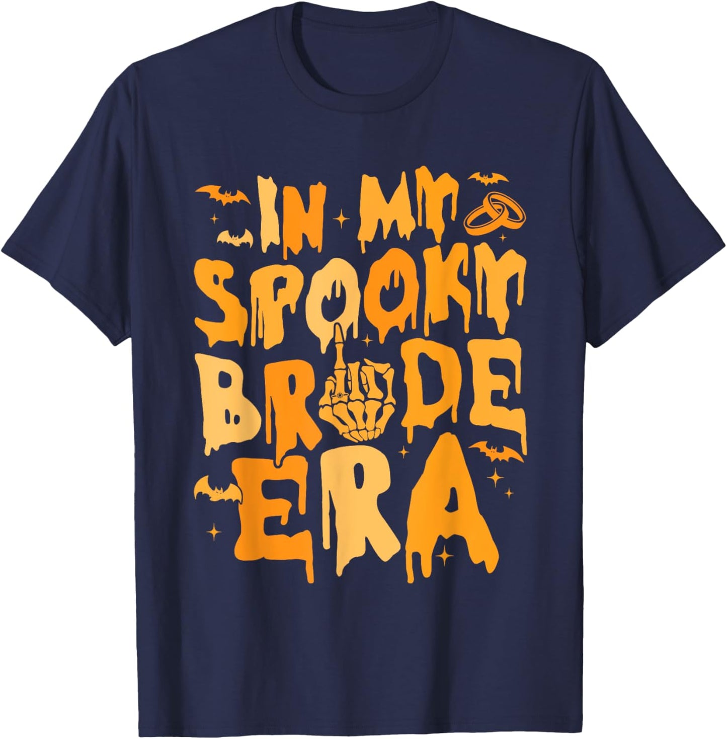 Funny In My Spooky Bride Era Halloween Wedding Spooky Season T-Shirt - T-Shirt | Navy