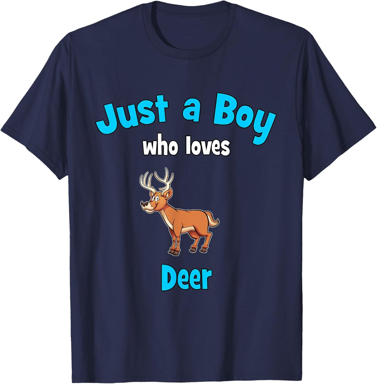 Stag Shirt for Boys | Children's Deer T-Shirt - T-Shirt | Navy