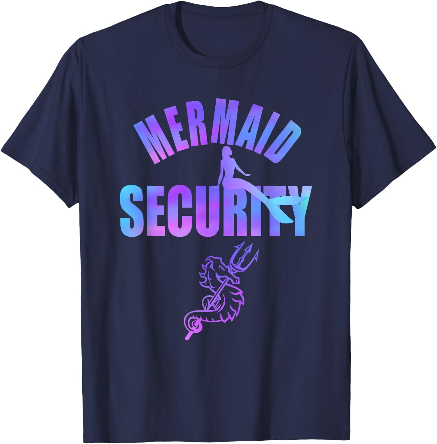 Mermaid Security Merdad Mermen Mermaid Dad Squad T-Shirt - T-Shirt | Navy