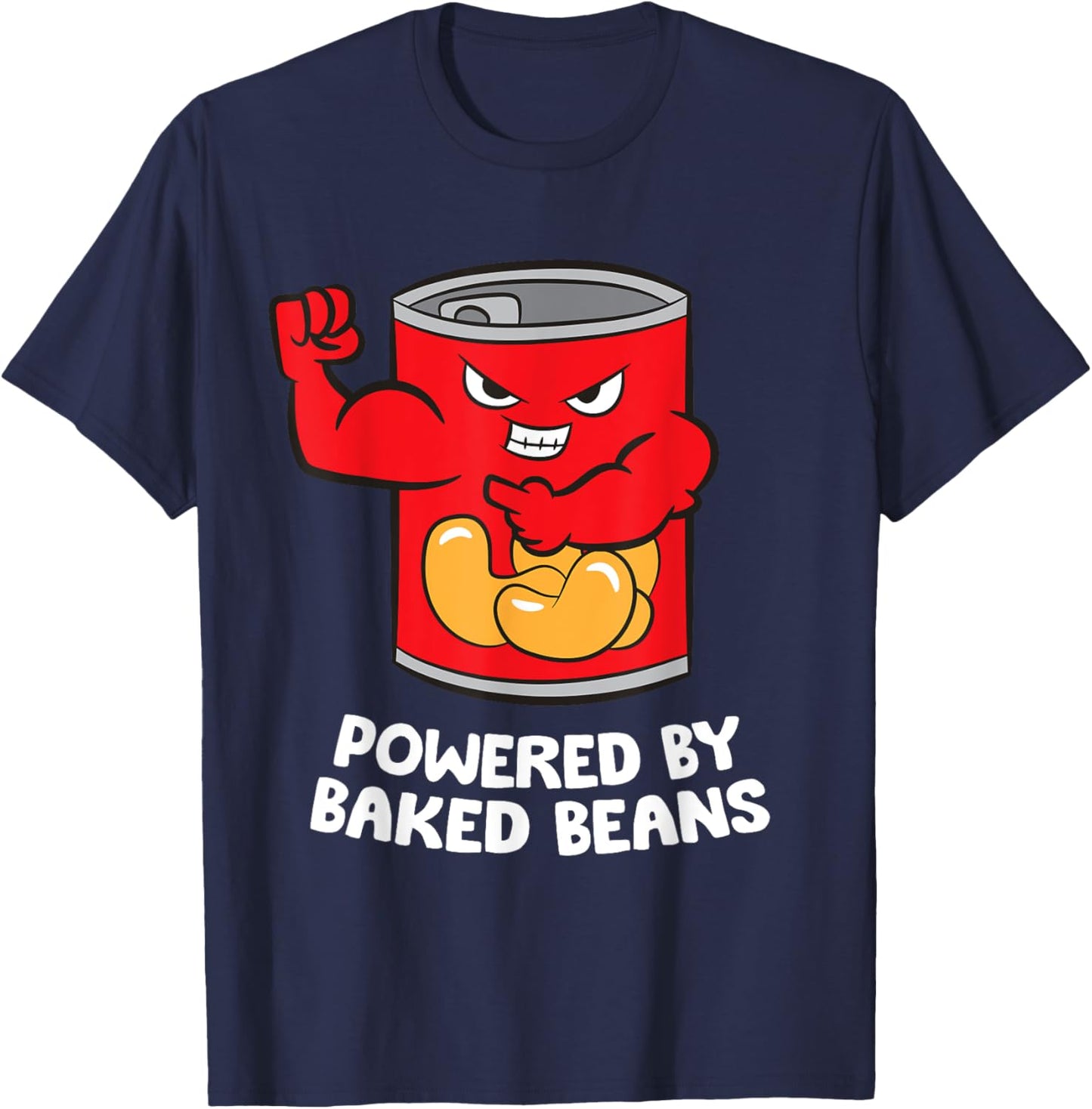 Powered By Baked Beans T-Shirt - T-Shirt | Navy