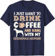 Funny Catahoula Leopard Drink Coffee Hand With Dog Mom Gift Men Women Kids T-Shirt - T-Shirt | Navy