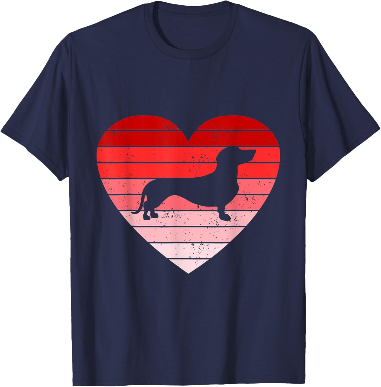 Retro style Valentines day Dachshund Lover Gift T-Shirt - T-Shirt | Navy