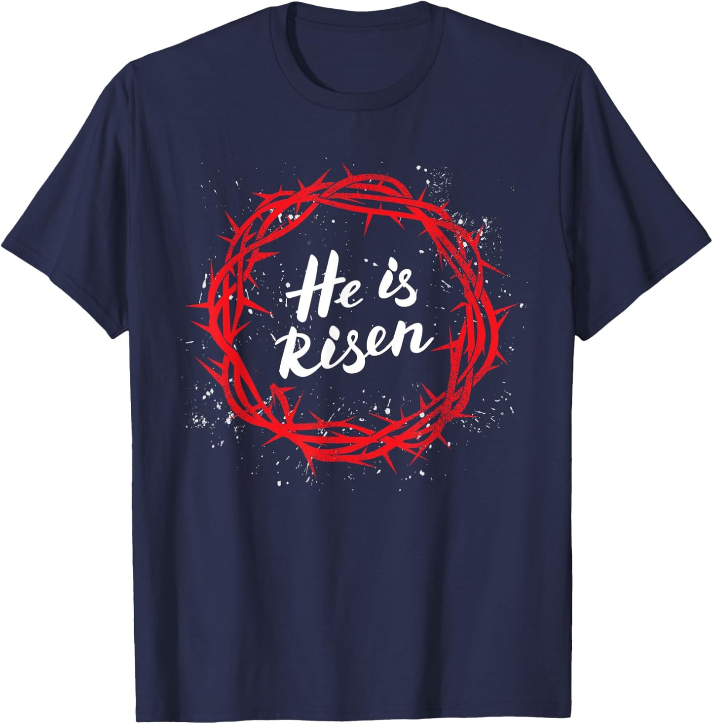Christian Easter Bible For Believers Jesus He Is Risen T-Shirt - T-Shirt | Navy