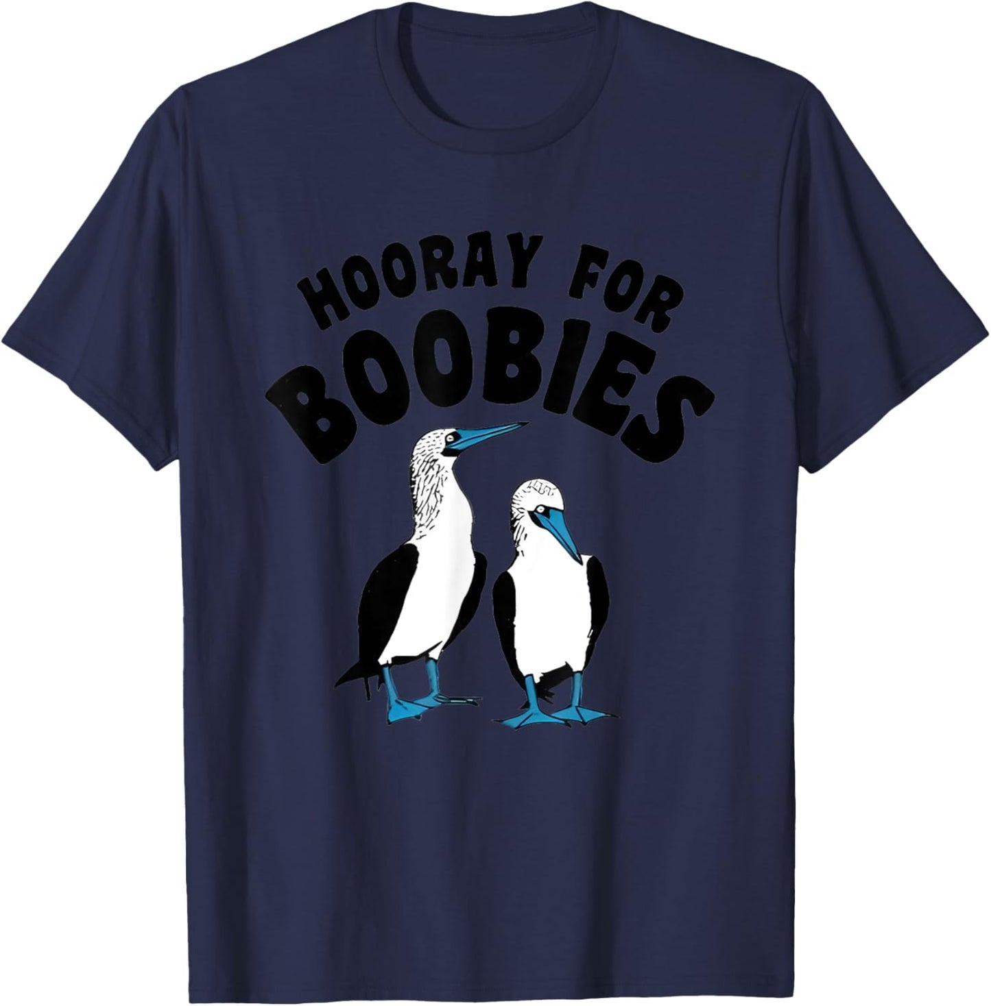 Hooray For Boobies Funny Women T-Shirt - T-Shirt | Navy