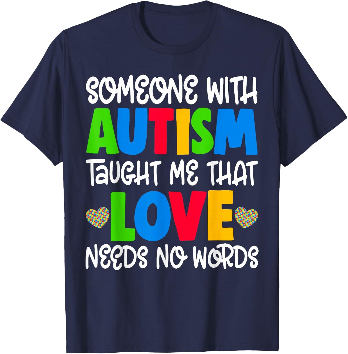Love Autism Shirt Autism Mom Gift T-Shirt - T-Shirt | Navy