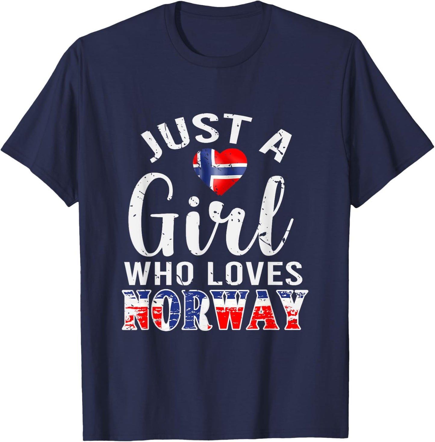 Norway Lover Norwegian Women Girls Gift Norway T-Shirt - T-Shirt | Navy