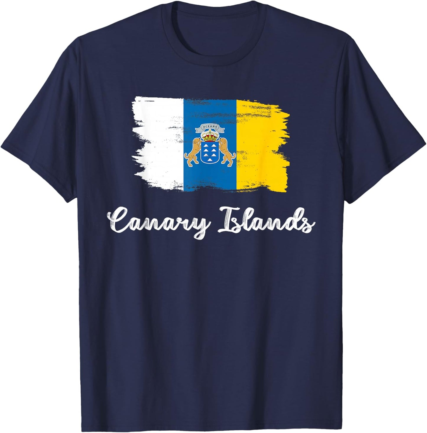 Canary Islands Flag And Canarian History Map , Women T-Shirt - T-Shirt | Navy