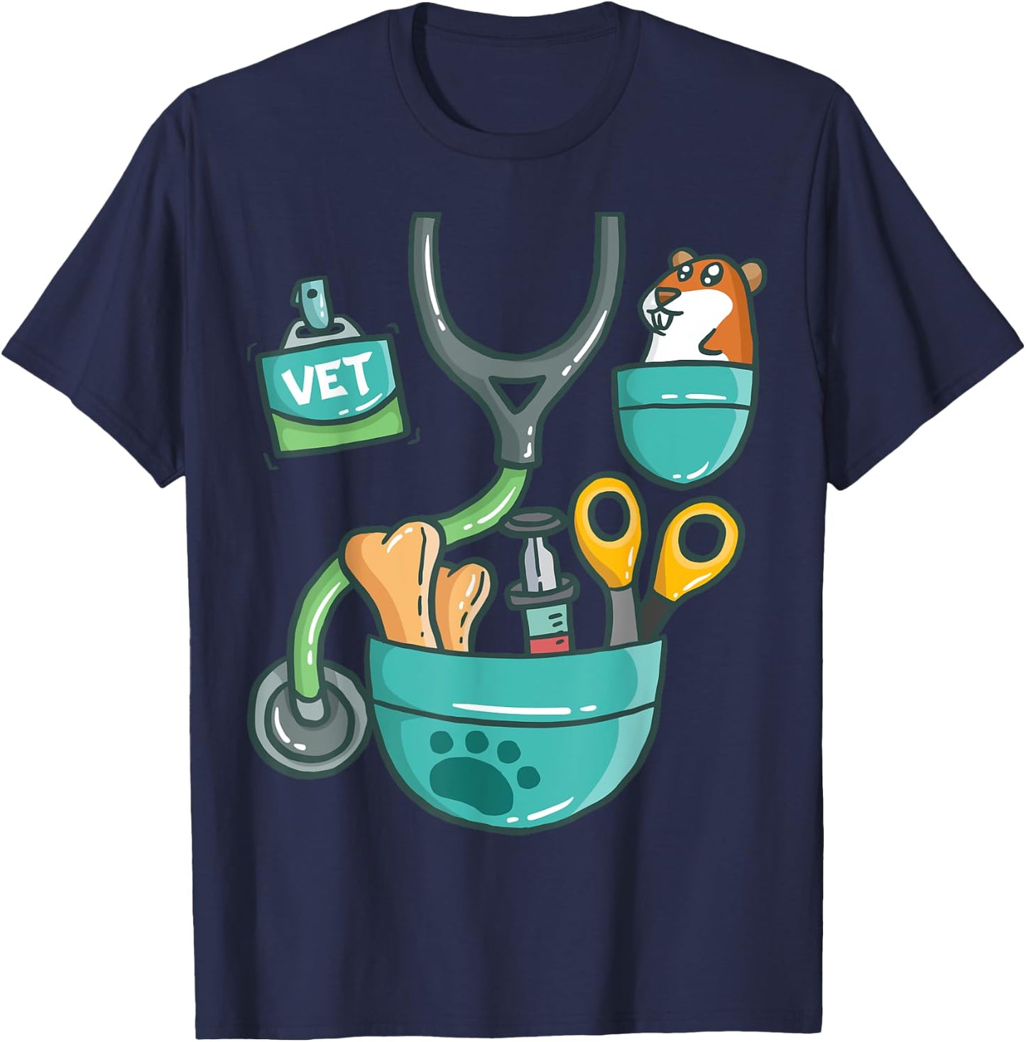 Veterinary Animal Zoo Animals Veterinarian Halloween Costume T-Shirt - T-Shirt | Navy
