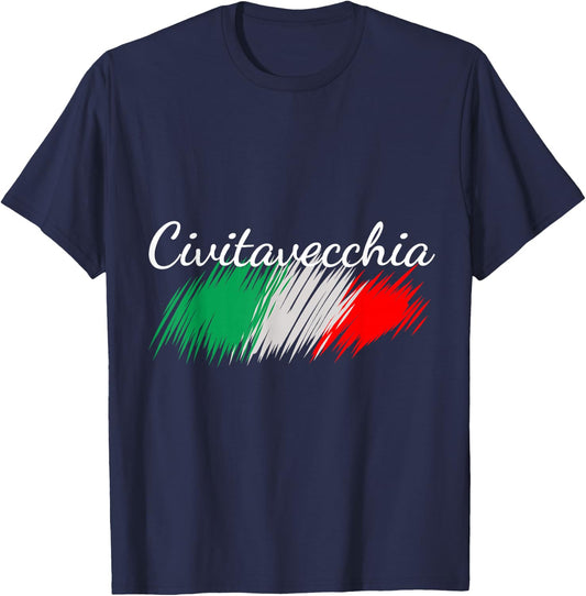 Civitavecchia Italy Flag Italia Souvenir Gift Matching T-Shirt - T-Shirt | Navy