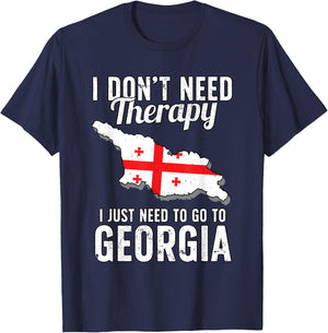 Georgian Flag I Georgia Flag I Vacation Georgia T-Shirt - T-Shirt | Navy