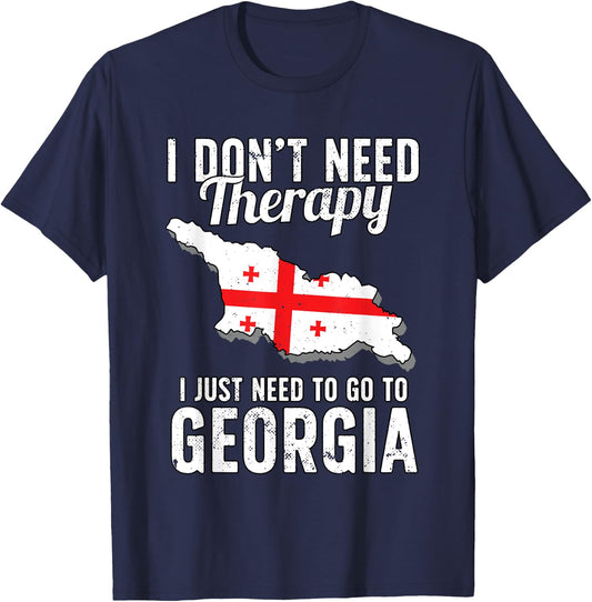 Georgian Flag I Georgia Flag I Vacation Georgia T-Shirt - T-Shirt | Navy