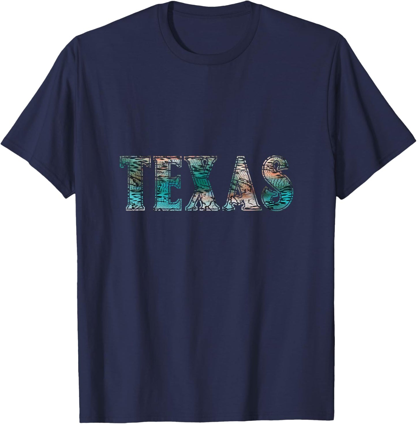 Teal leopard Texas animal print T-Shirt - T-Shirt | Navy