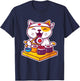 Funny Cool Sushi Cat New Look Outfit Illustration Graphic Men Women Kids T-Shirt - T-Shirt | Navy
