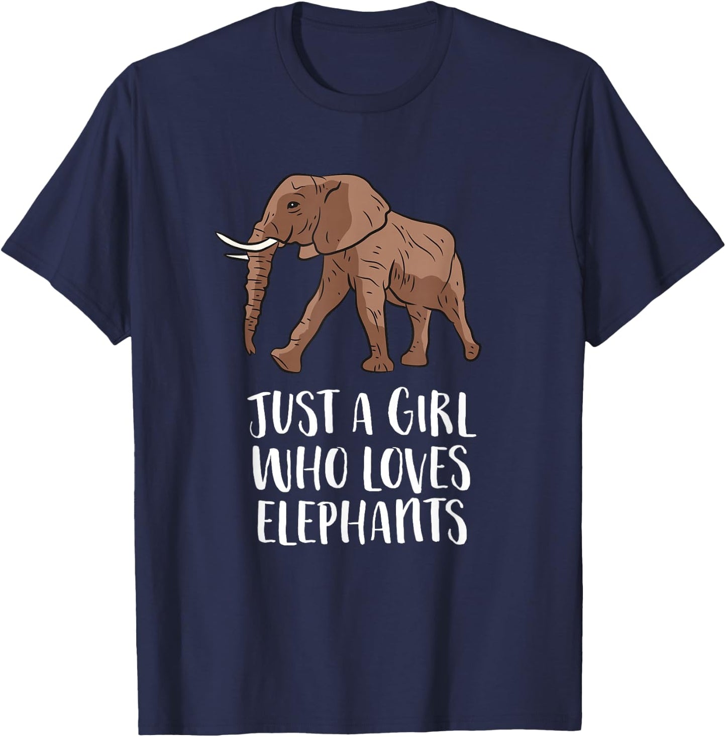 Just a Girl Who Loves Elephants T-Shirt - T-Shirt | Navy