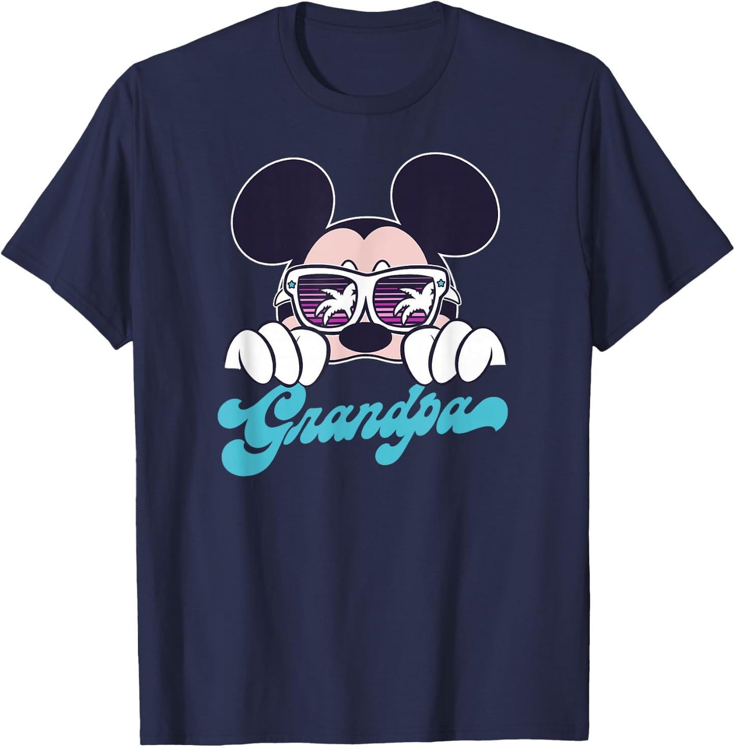 Disney Mickey and Friends Mickey Summer Vibes Grandpa Logo T-Shirt - T-Shirt | Navy