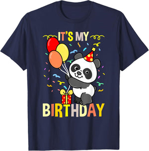 Hiking Lover Design Adult Its My Birthday Panda Animal T-Shirt - T-Shirt | Navy