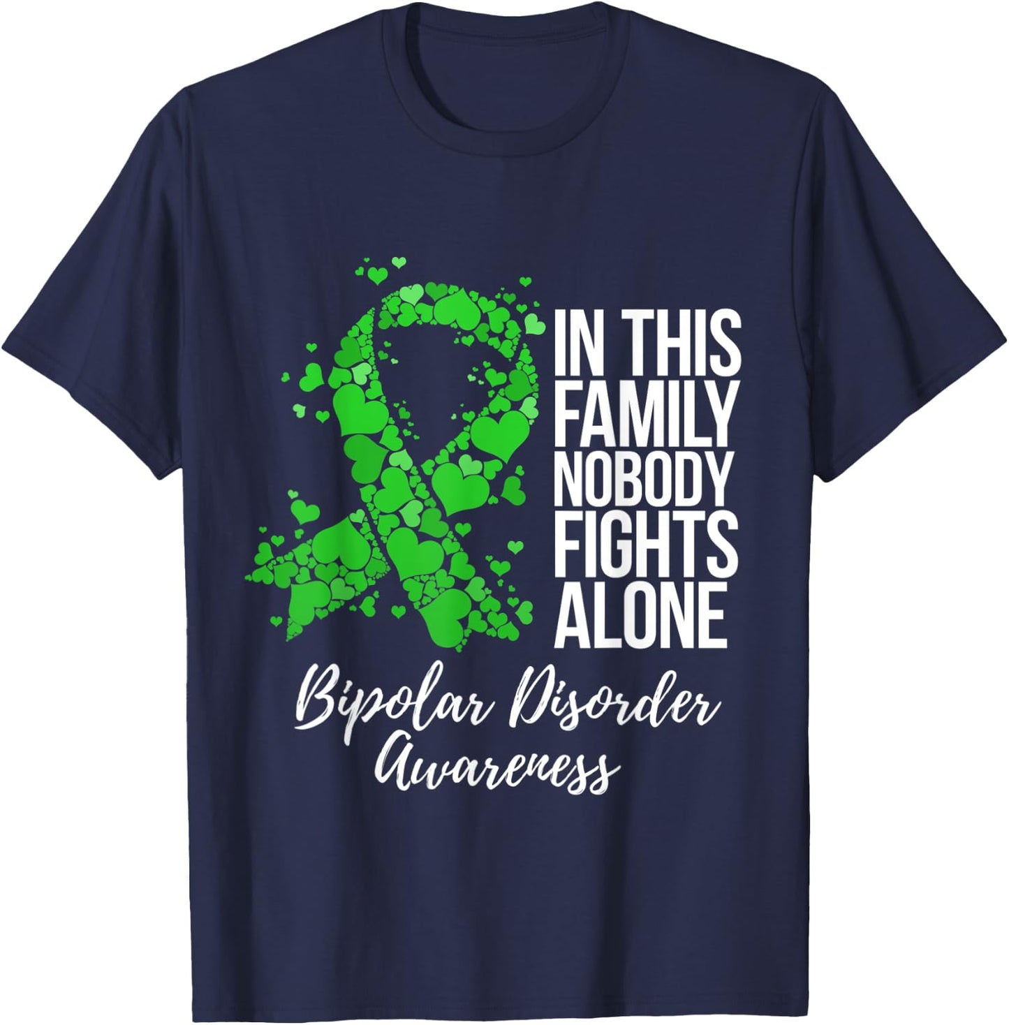 Family Support Bipolar Disorder Awareness T-Shirt - T-Shirt | Navy