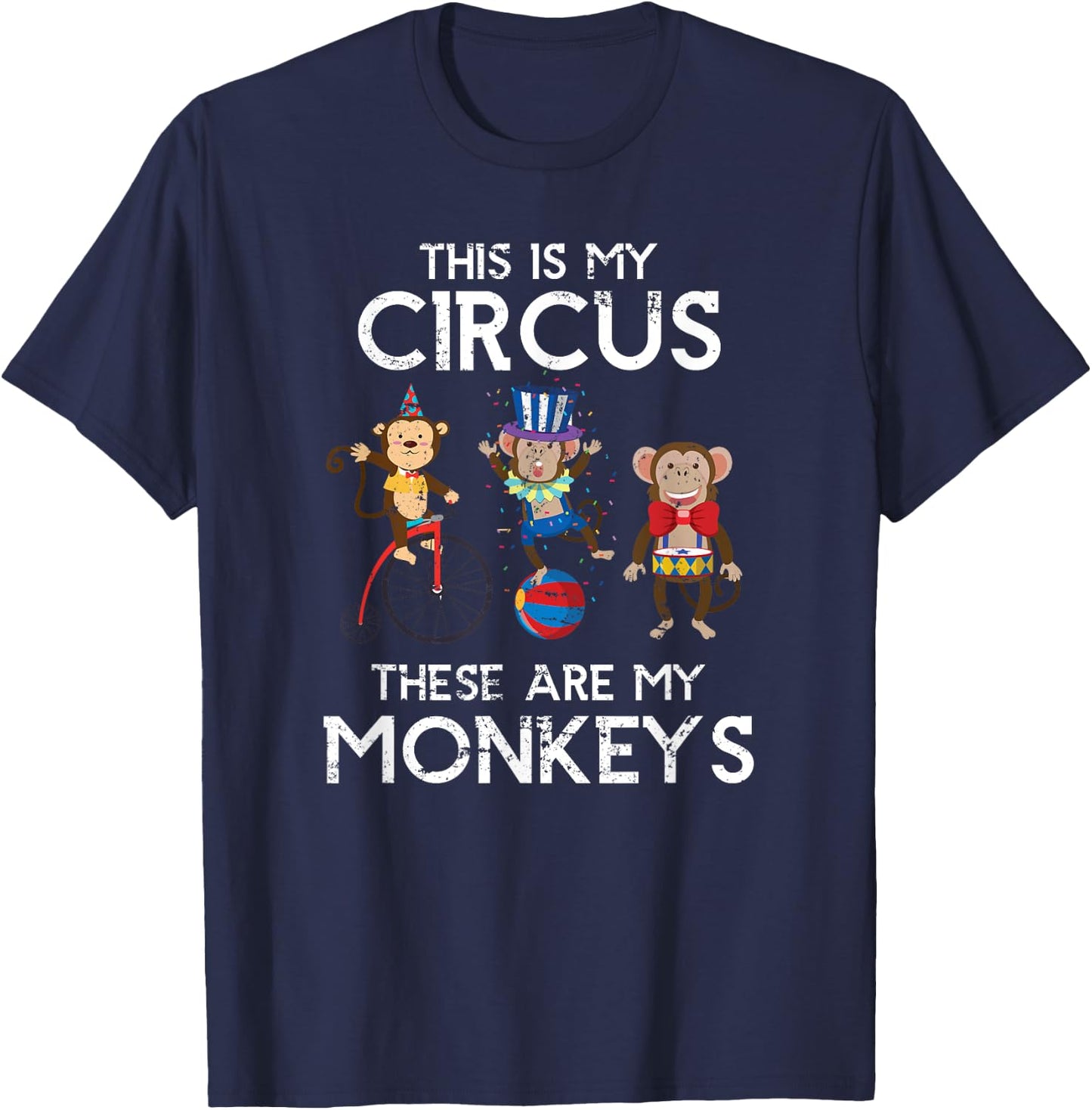 Zoo Keeper Animal Jungle Gift Monkey - Black - Small - -Adults - Short Sleeve - Cotton 60% Polyester 40% T-Shirt - T-Shirt | Navy