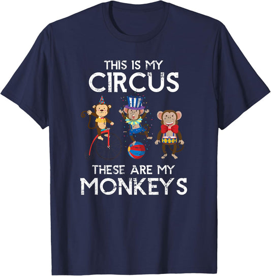 Zoo Keeper Animal Jungle Gift Monkey - Black - Small - -Adults - Short Sleeve - Cotton 60% Polyester 40% T-Shirt - T-Shirt | Navy
