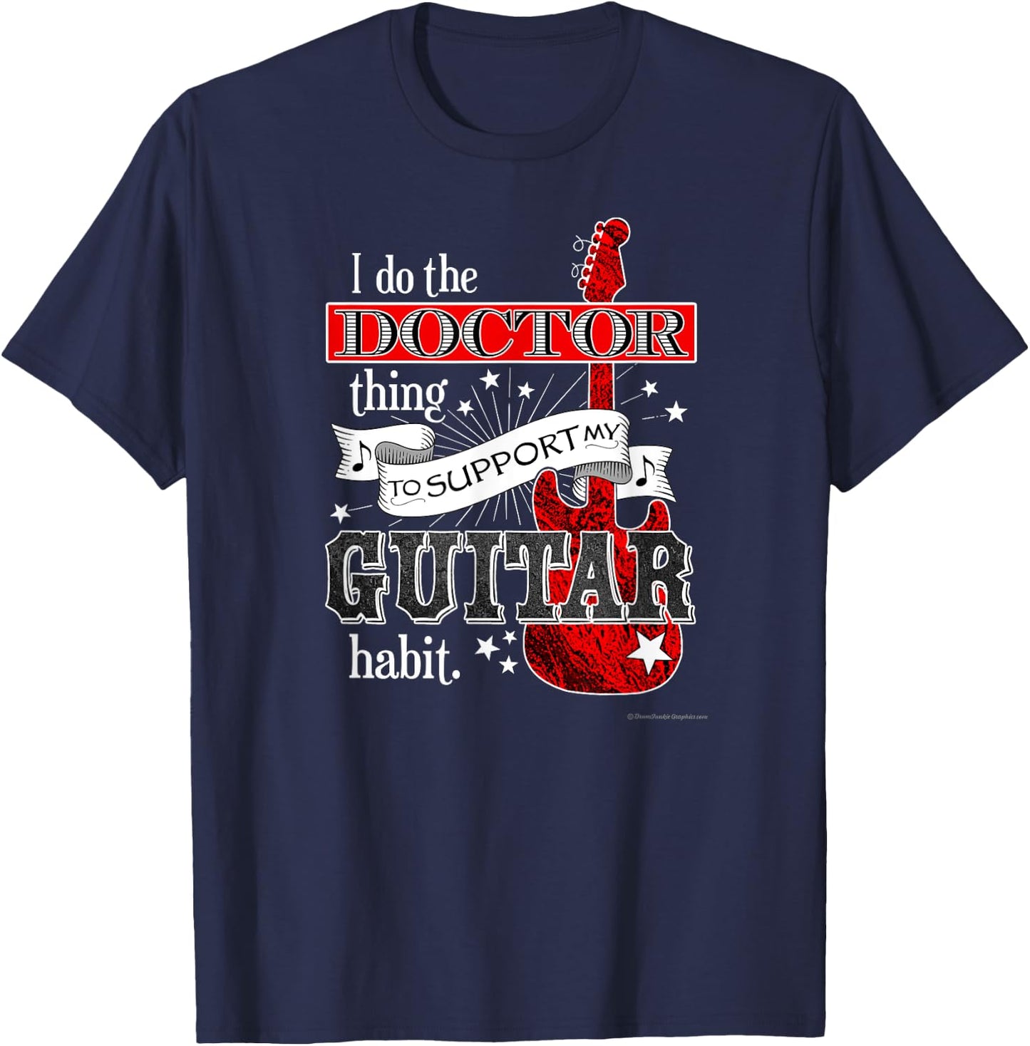 Funny Guitar Shirt for Doctor Guitarist Physician Musician T-Shirt - T-Shirt | Navy