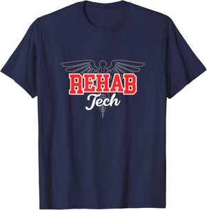 Rehabilitation Technologist Physical Rehab Nursing Tech Aide T-Shirt - T-Shirt | Navy
