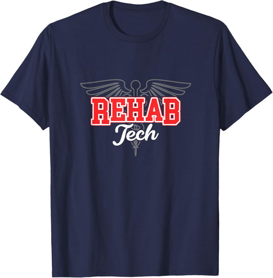 Rehabilitation Technologist Physical Rehab Nursing Tech Aide T-Shirt - T-Shirt | Navy