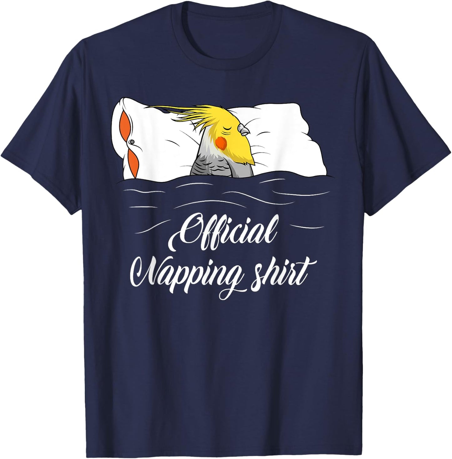 Sleeping Cockatiel Pyjamas Parrot Lover Official Napping T-Shirt - T-Shirt | Navy