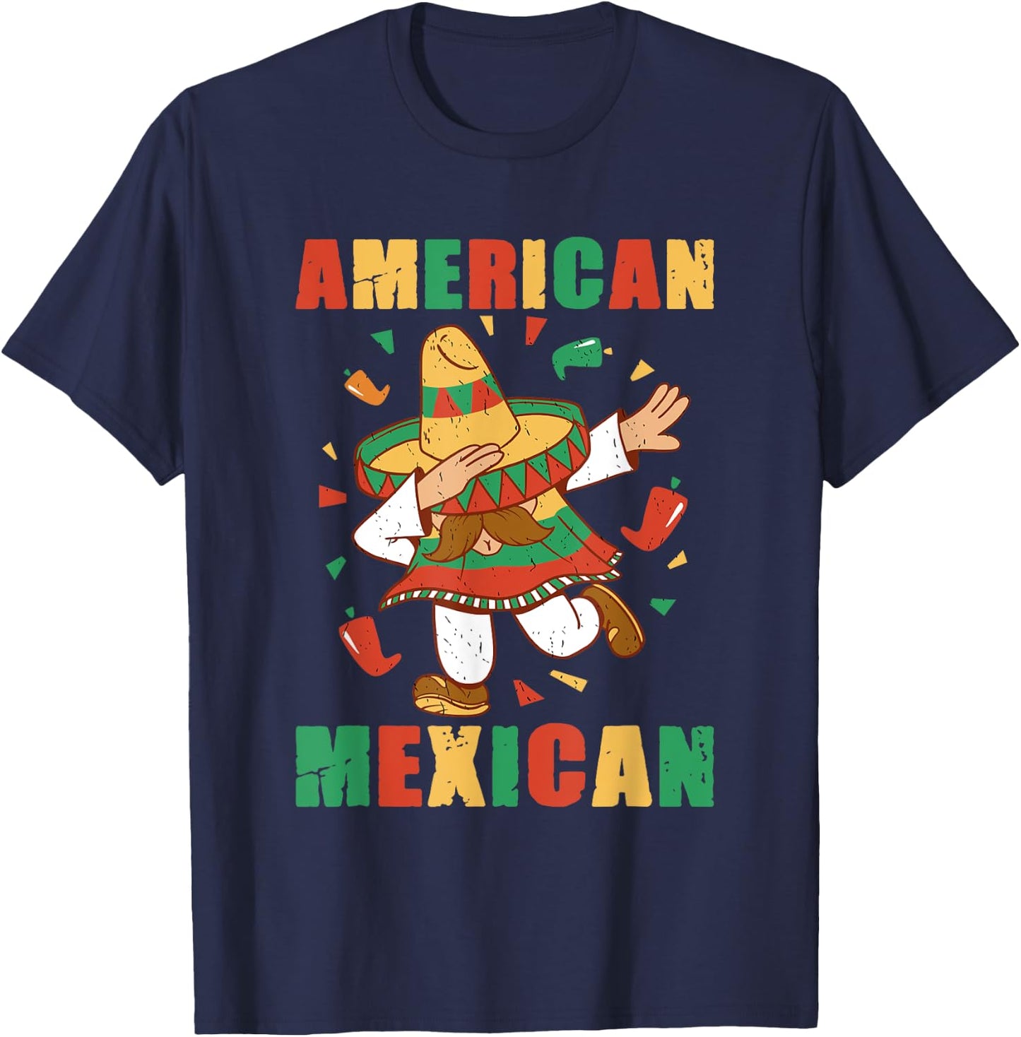 American Mexican Us America Mexico Usa Mexican American T-Shirt - T-Shirt | Navy