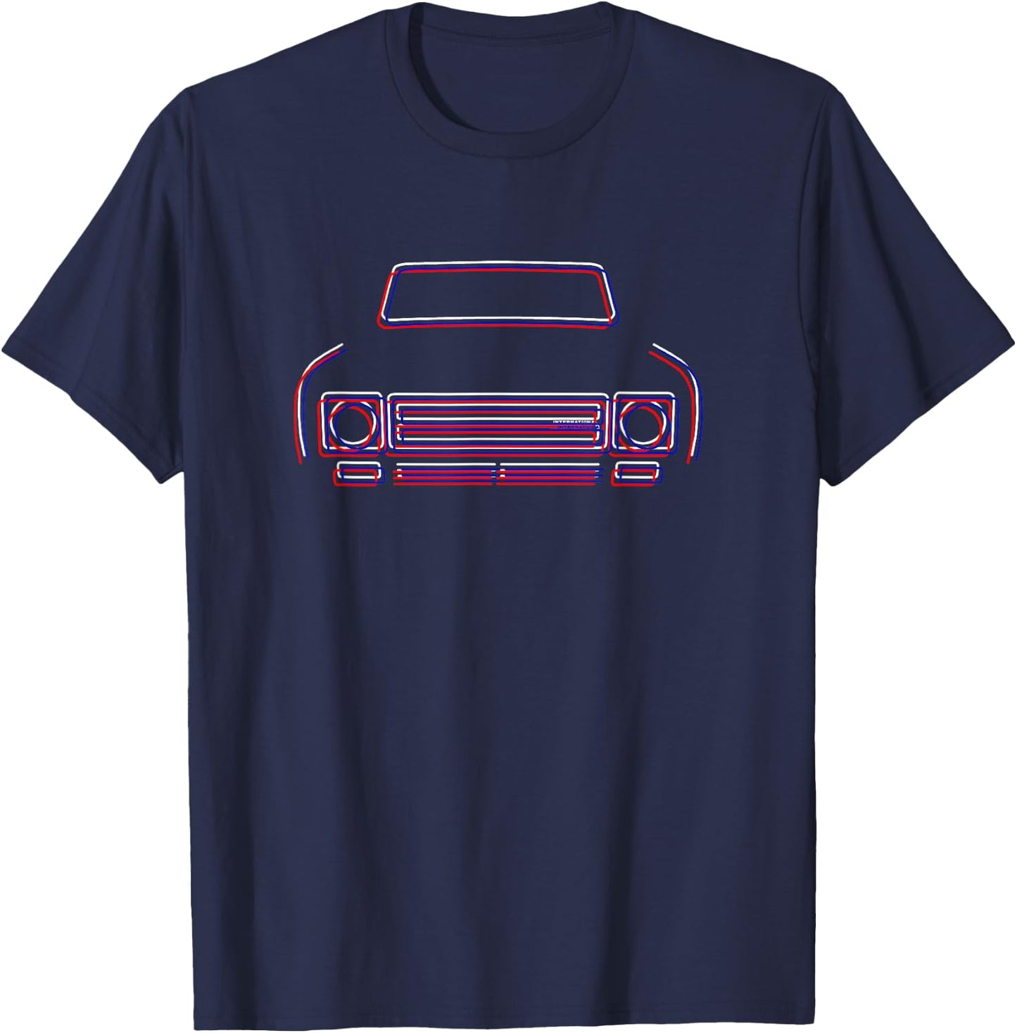 International Harvester Scout II red white blue outline T-Shirt - T-Shirt | Navy