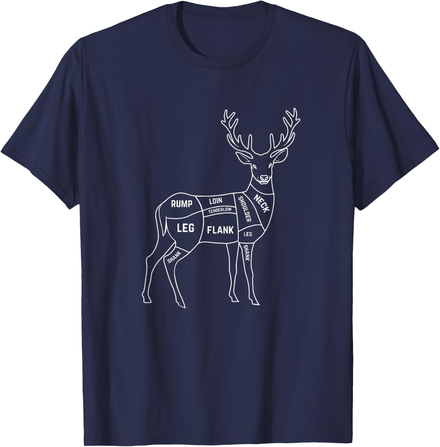 Deer Meat Cuts T-Shirt - T-Shirt | Navy