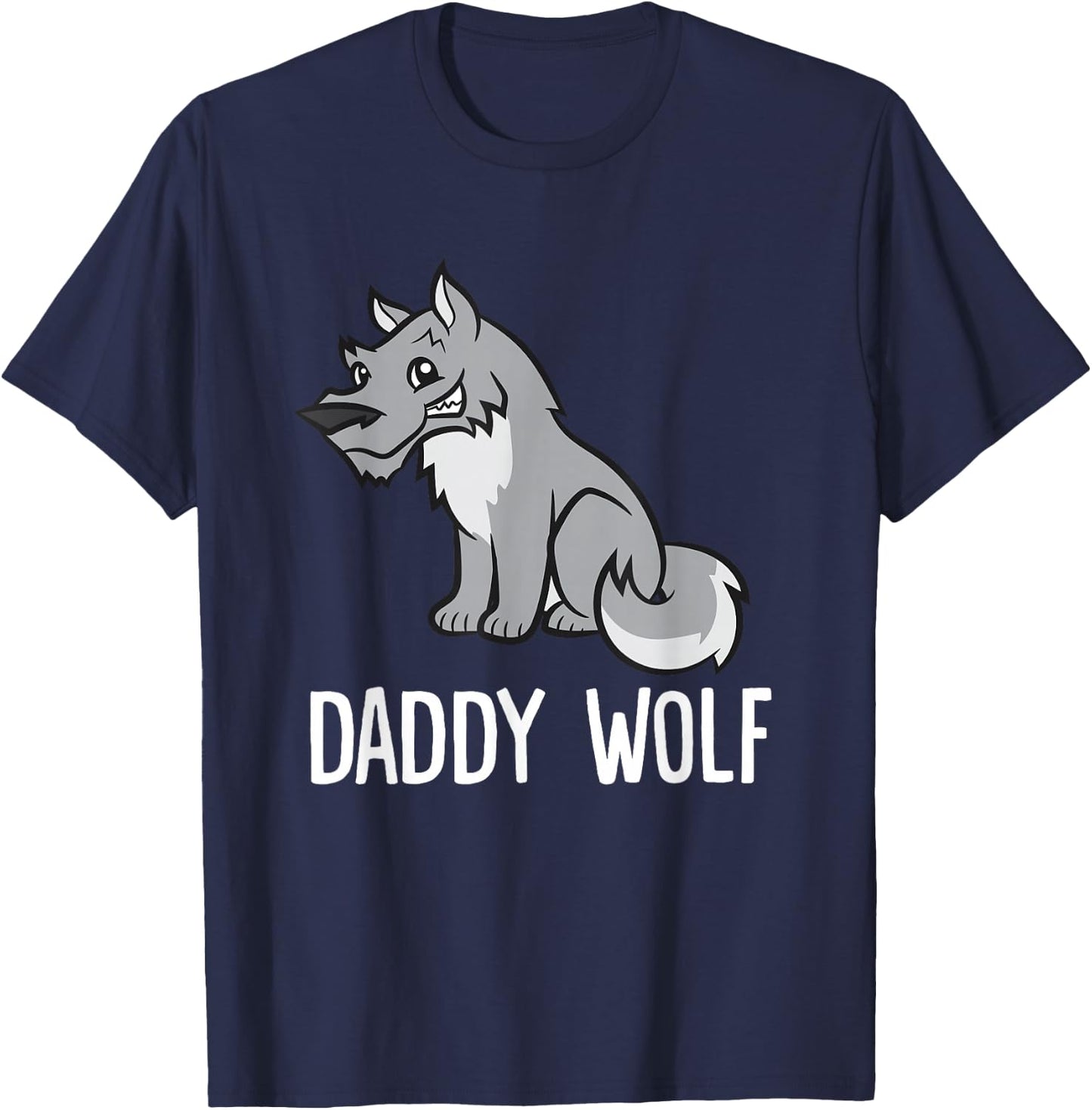 Funny Wolf Lover Daddy Wolf T-Shirt - T-Shirt | Navy