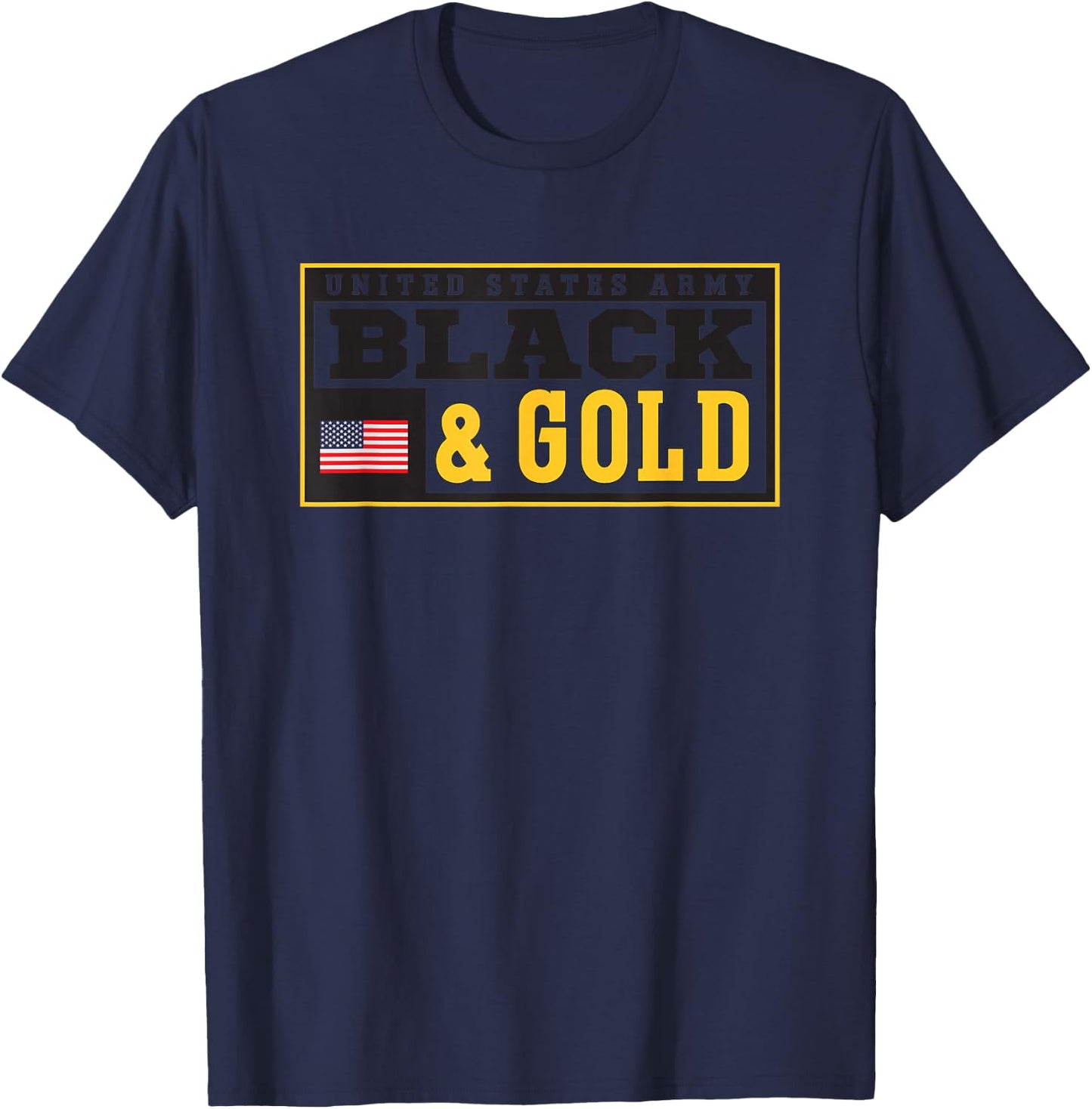Military Army United States Black Gold Logo T-Shirt - T-Shirt | Navy