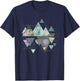 Funny Geometric Mountain Abstract Geometry Outdoor Gifts T-Shirt - T-Shirt | Navy
