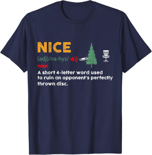Nice Shoot Adjective Funny Disc Golf Golfer Frolfer Vintage T-Shirt - T-Shirt | Navy