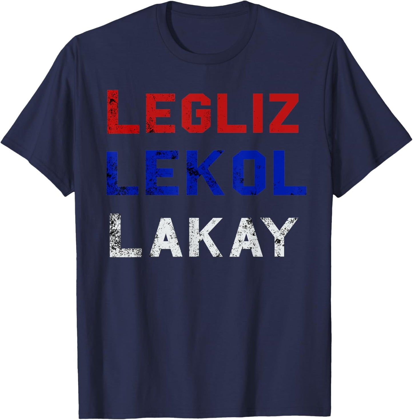 Haiti T - Legliz Lekol Lakay Haitian Gift T-Shirt - T-Shirt | Navy