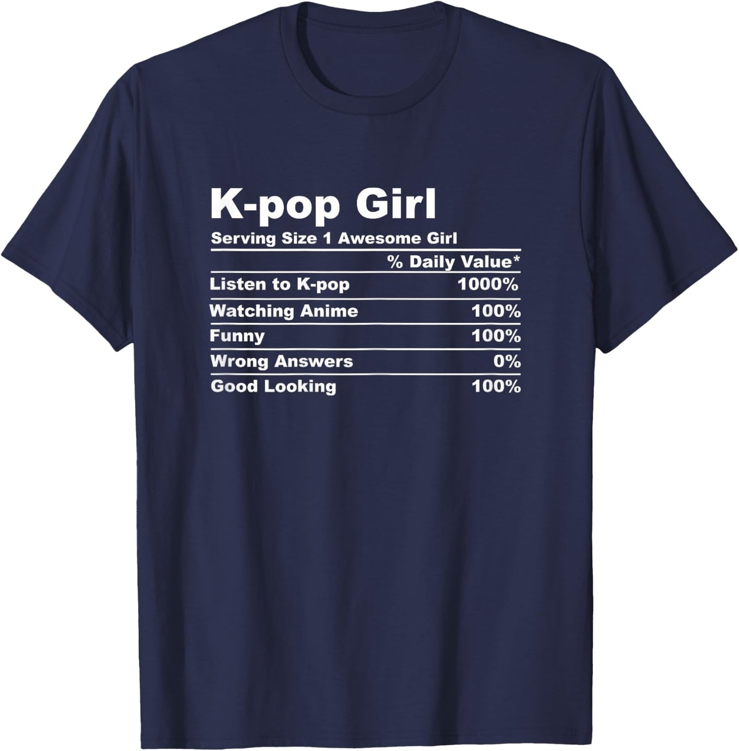 K-pop Girl Kpop Anime Gift T-Shirt - T-Shirt | Navy