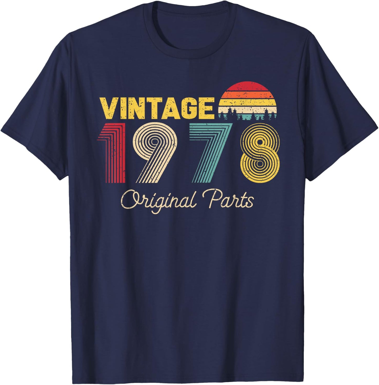 Vintage Original Parts 1978 Cool Men and Women 47th Bday T-Shirt - T-Shirt | Navy