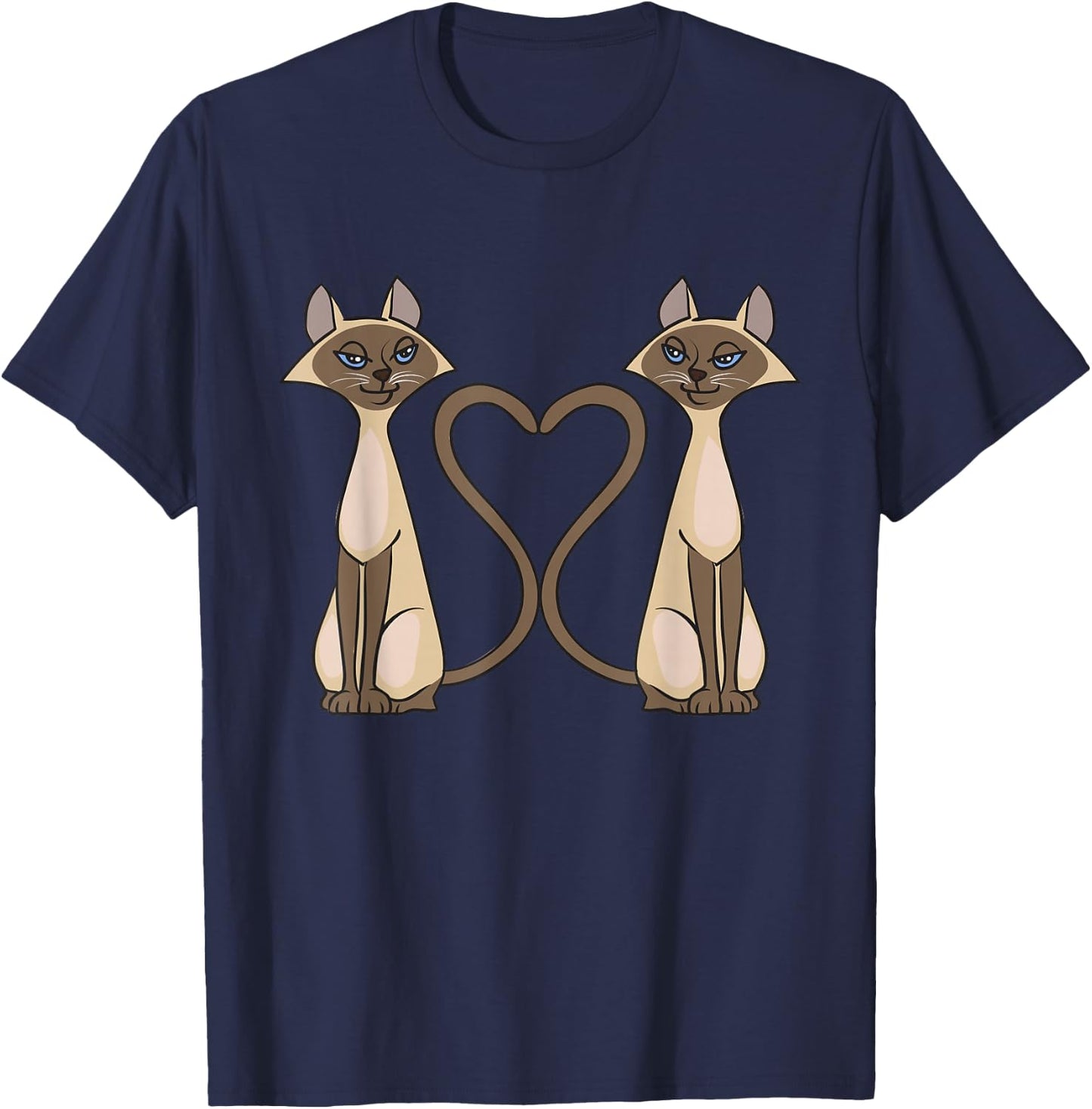 Siamese Cat Two Cute Siamese Cats T-Shirt - T-Shirt | Navy
