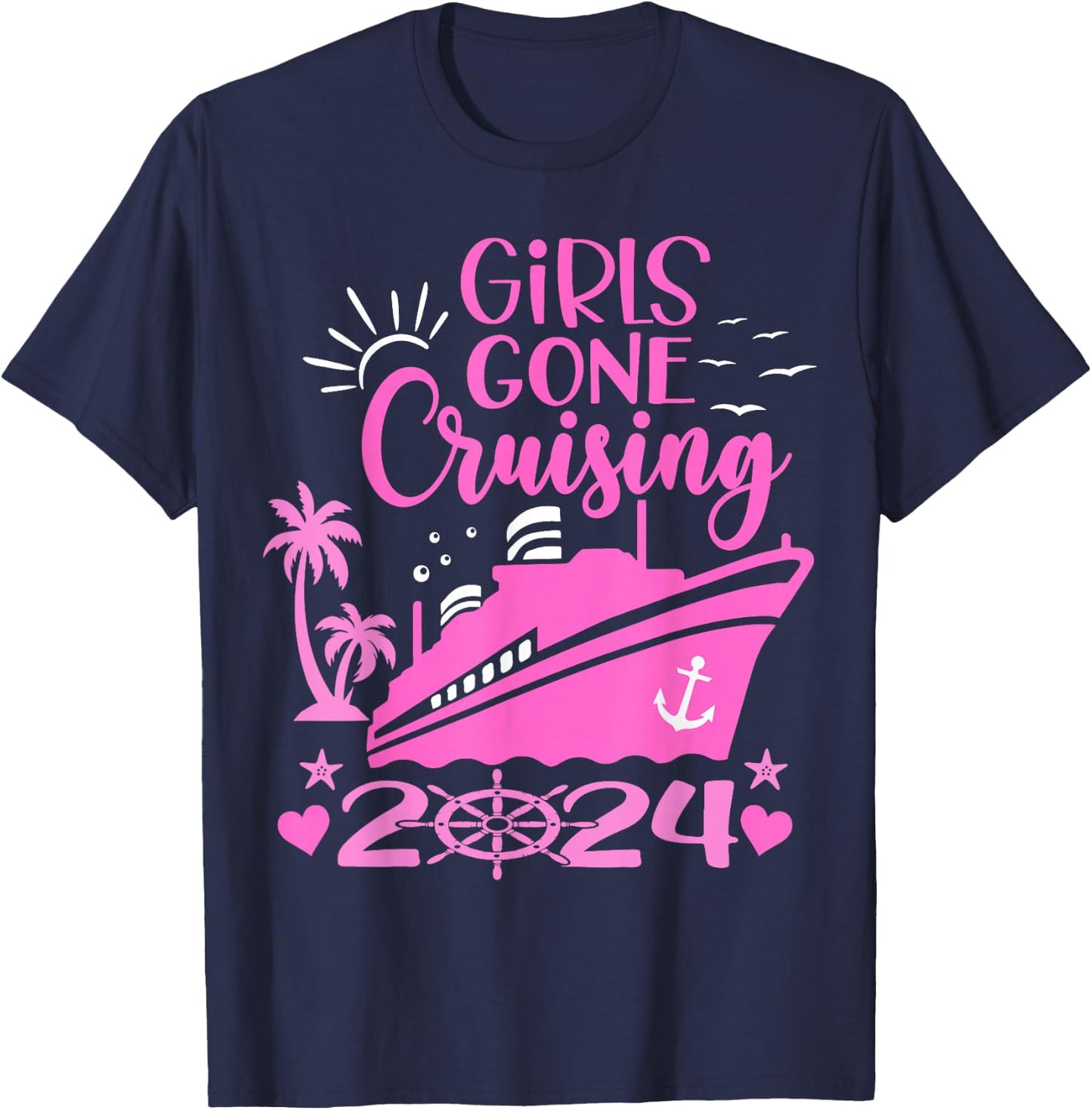 Girls Gone Cruising 2024 Girls Matching Women Cruise Squad T-Shirt - T-Shirt | Navy