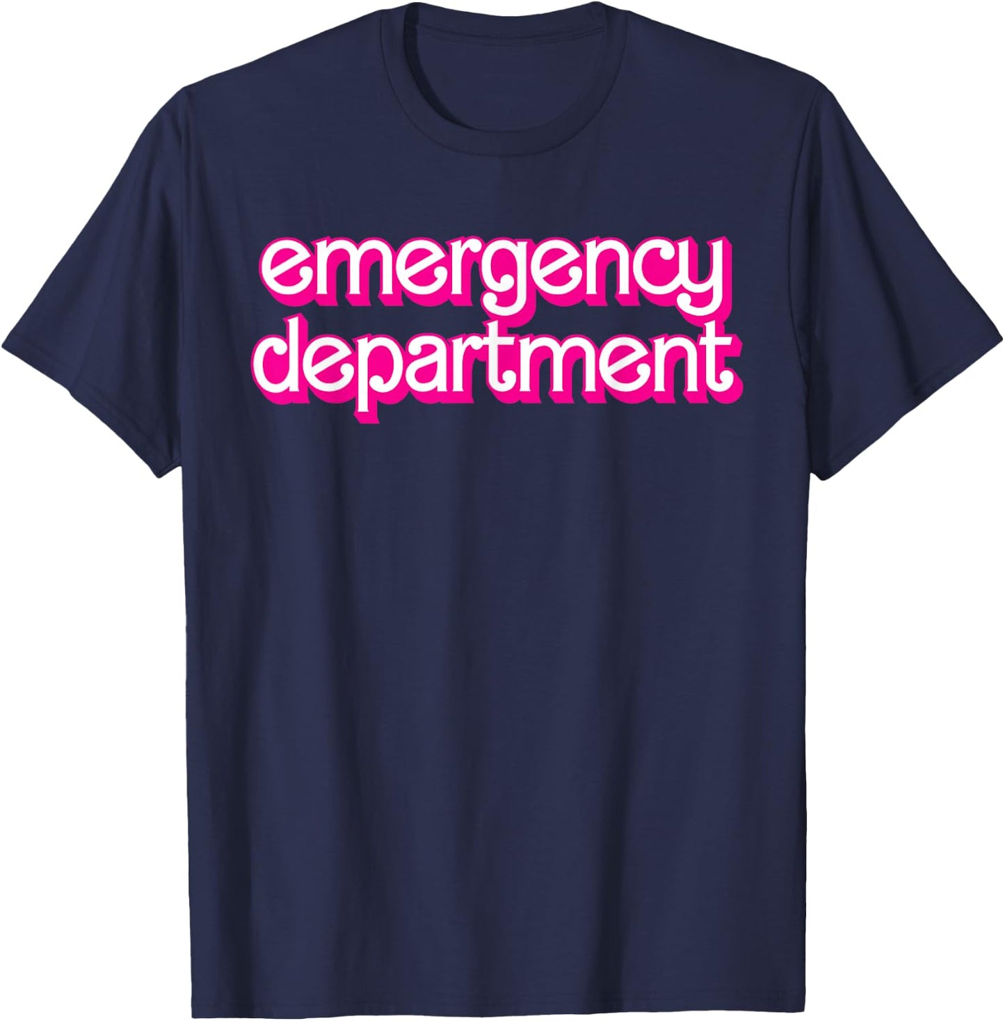Retro Pink Emergency Department Nurses ER Doctor T-Shirt - T-Shirt | Navy