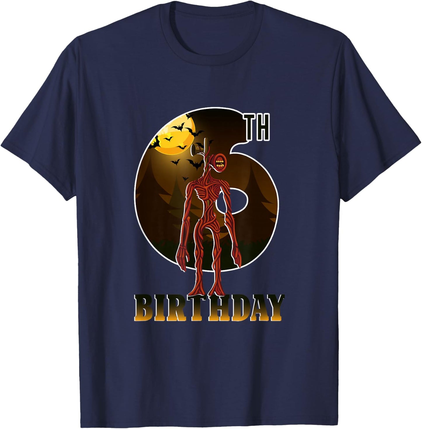 Happy Birthday Boy and Siren Heand T-Shirt - T-Shirt | Navy