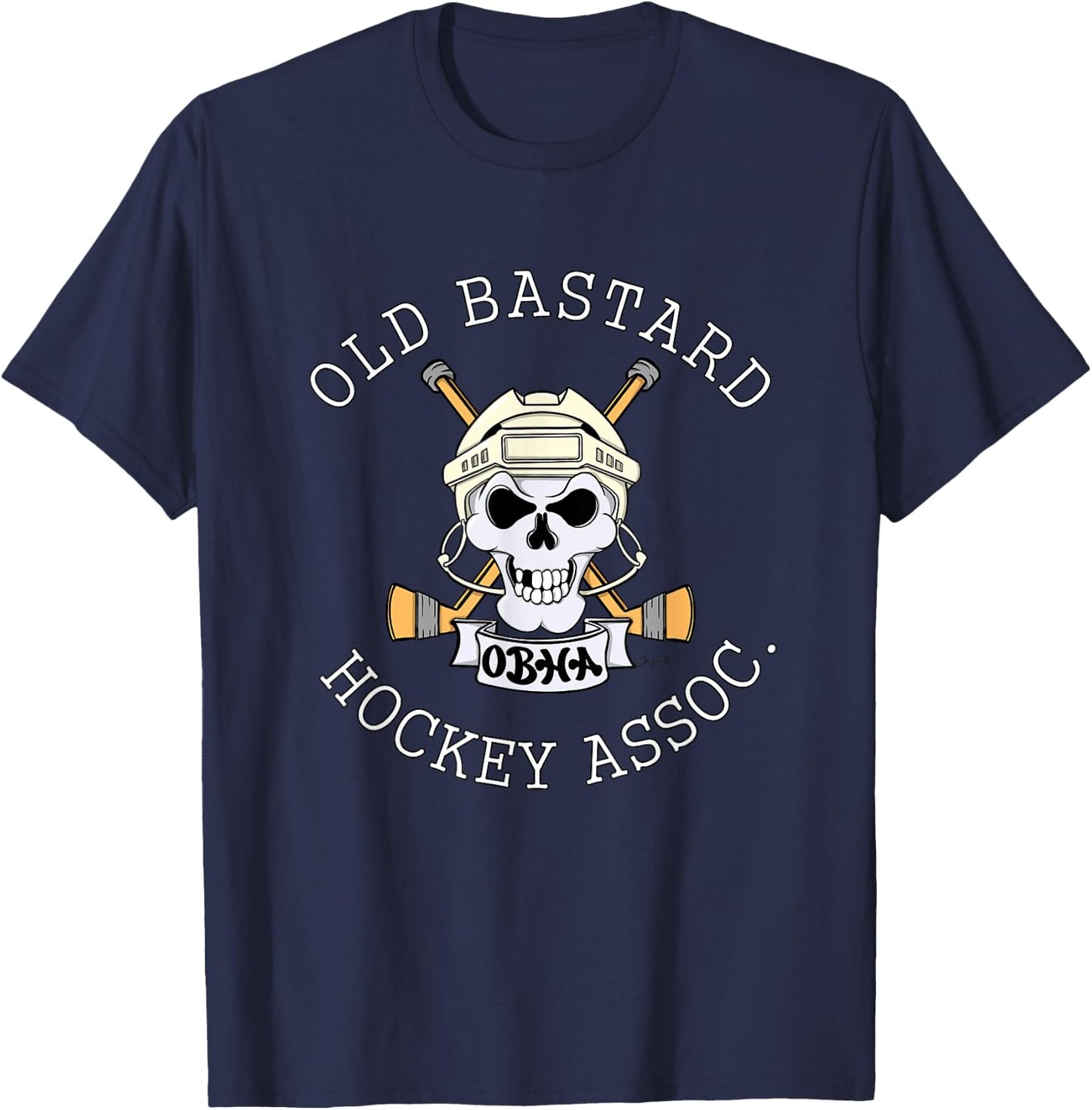 Funny OLD BASTARD HOCKEY ASSOCIATION old man beer league T-Shirt - T-Shirt | Navy
