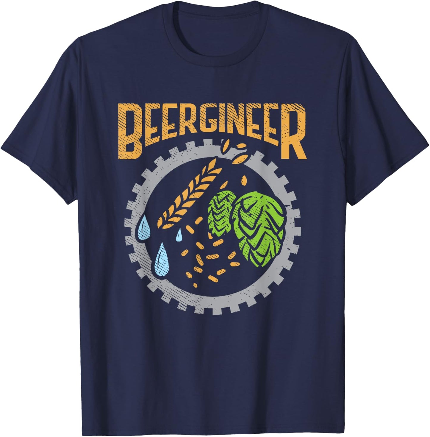 Beergineer Craft Beer Hops Homebrew Beer Brewing and Brewer T-Shirt - T-Shirt | Navy