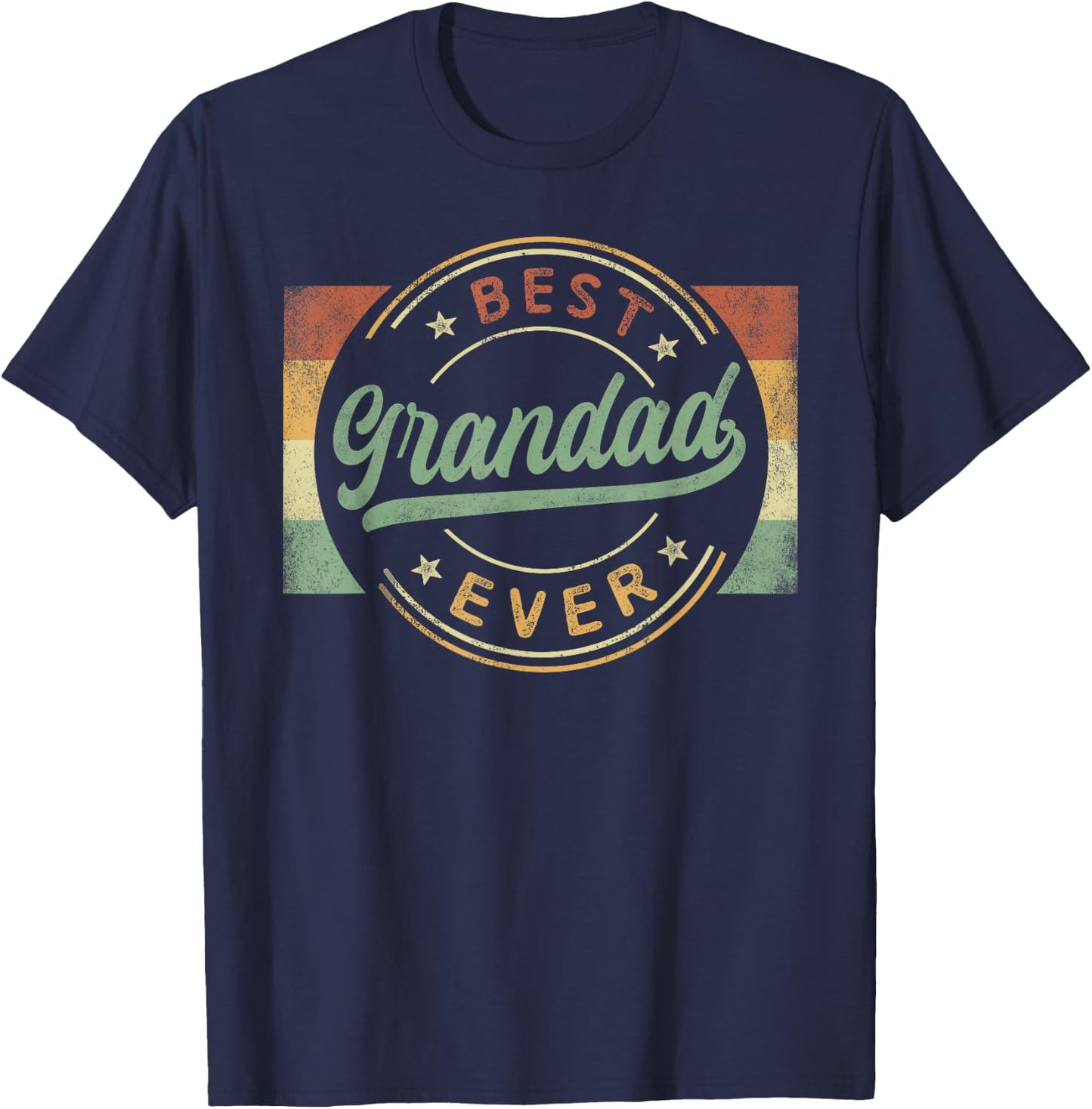 Best Grandad Ever Emblem Father's Day Grandad Gifts Grandpa T-Shirt - T-Shirt | Navy