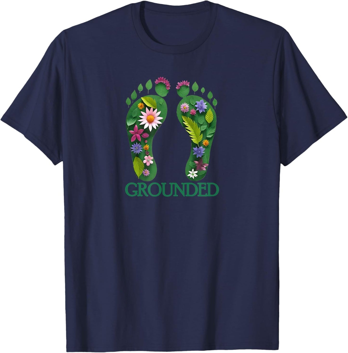Earthed Barefoot Grounding T-Shirt - T-Shirt | Navy