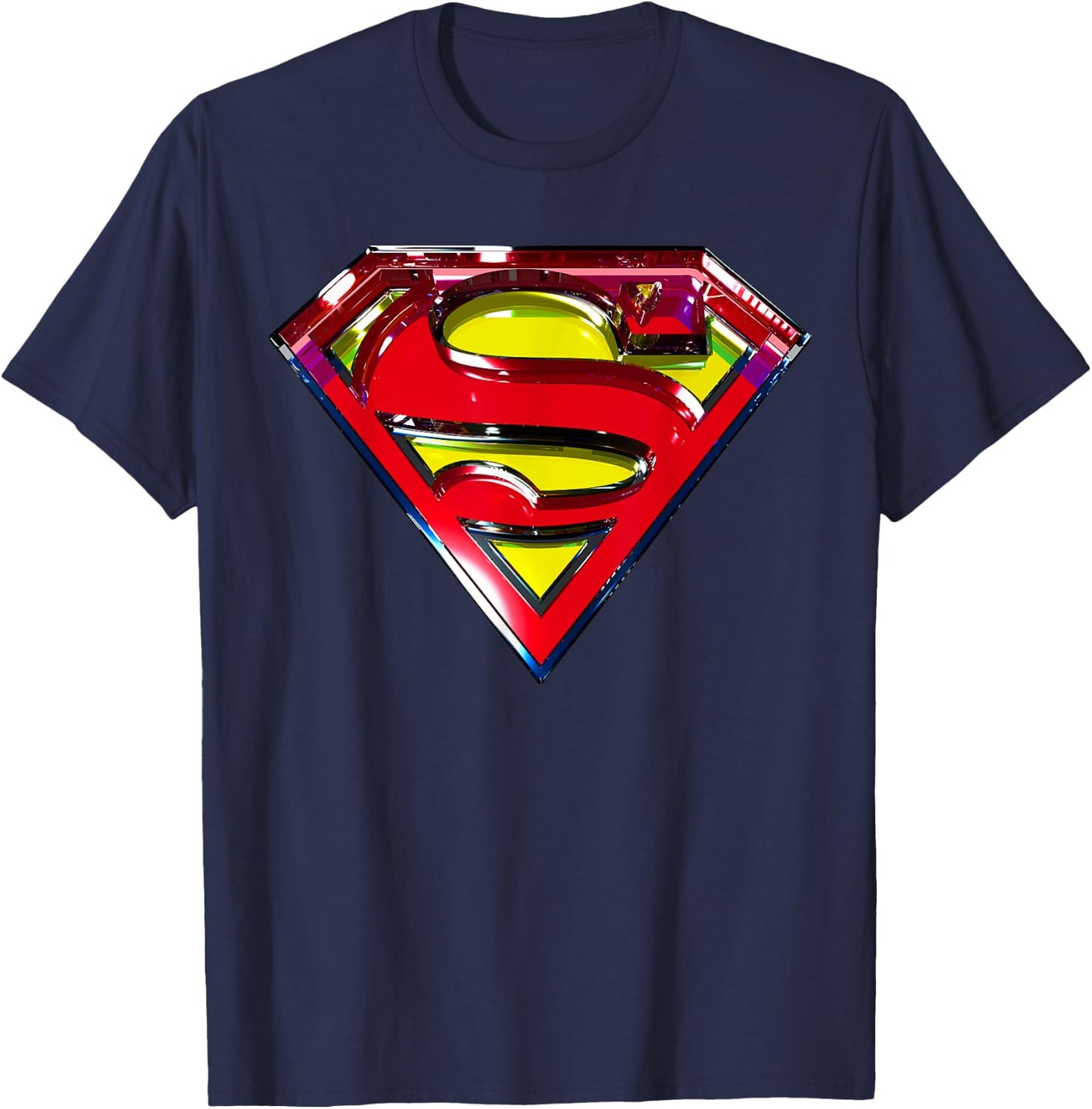 DC Superman Logo Glass T-Shirt - T-Shirt | Navy