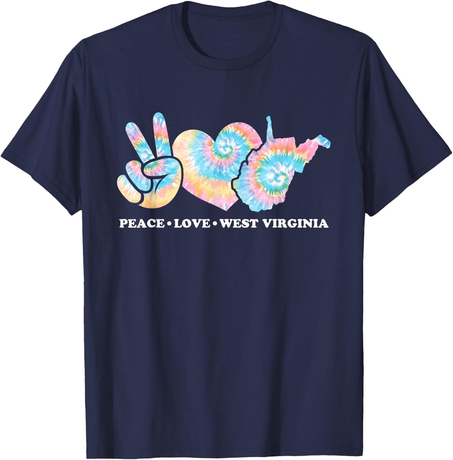Peace Love West Virginia T-Shirt - T-Shirt | Navy